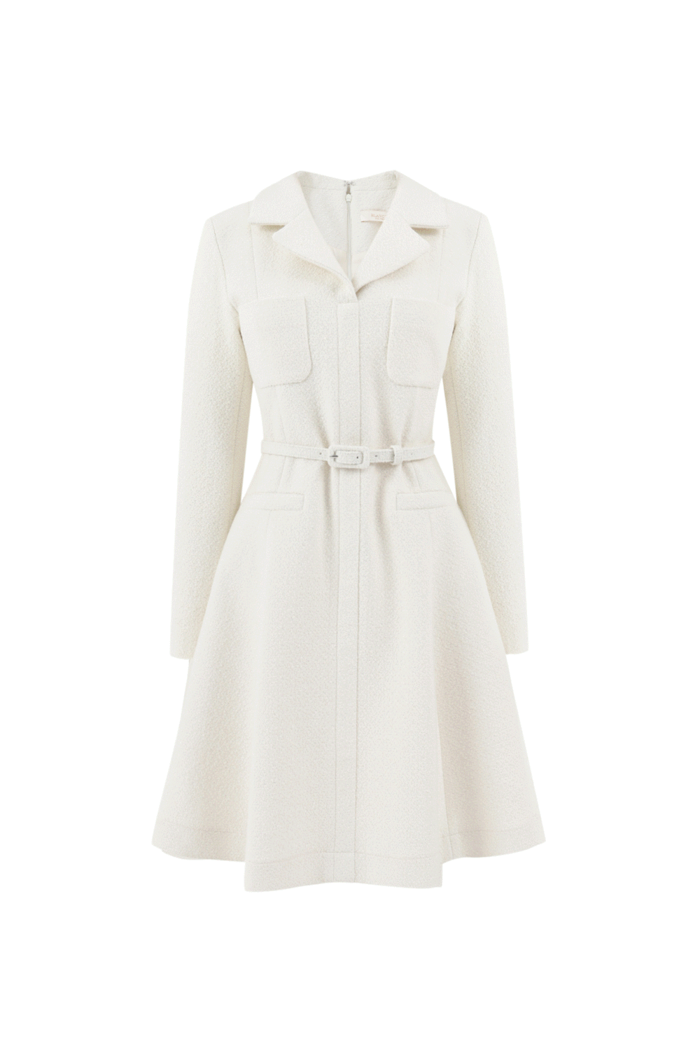 (self-produced) Roche Tweed Flared Dress (Ivory) (same-day delivery)